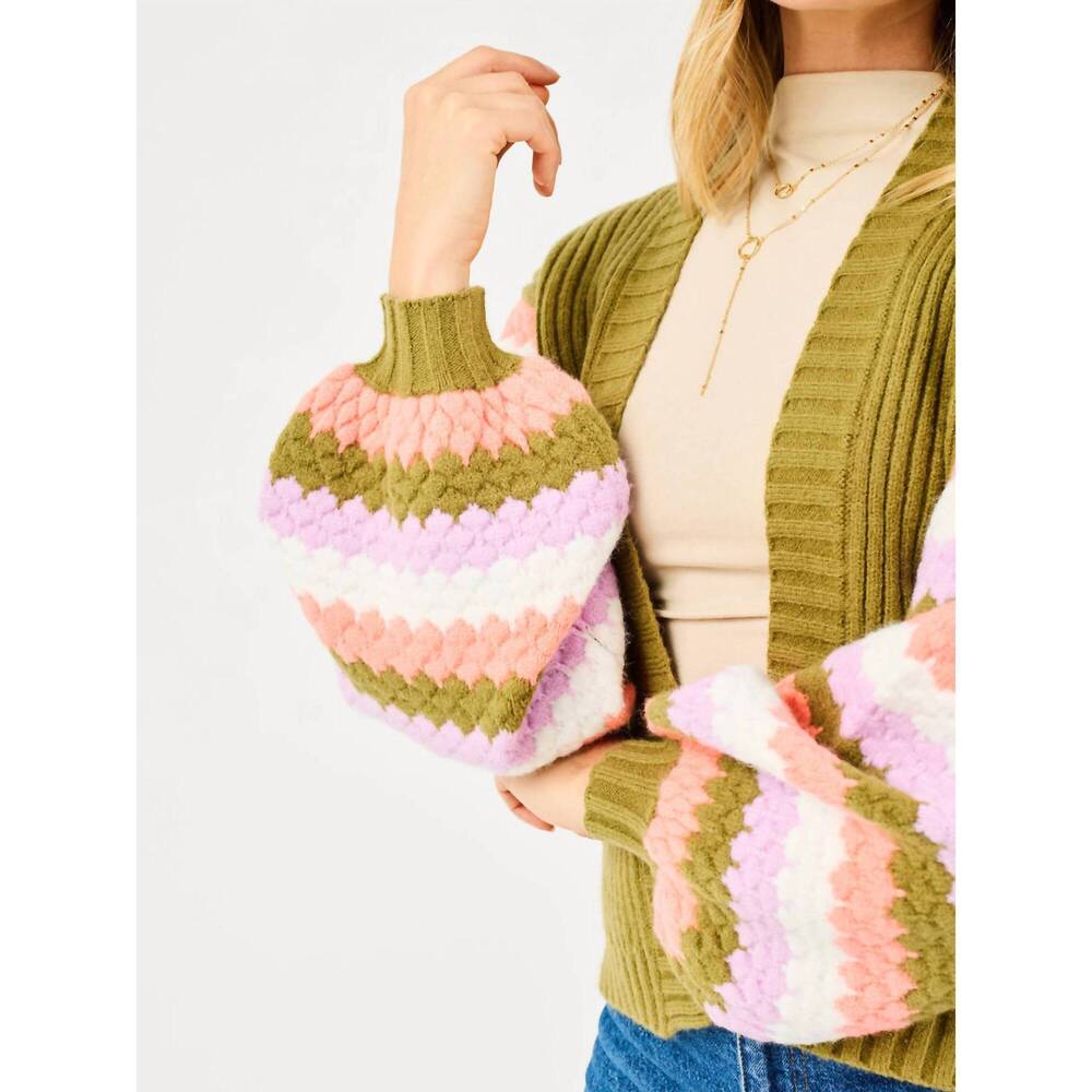 NEW MARY SQUARE pippa cardigan green sweater in green - Picture 2 of 5
